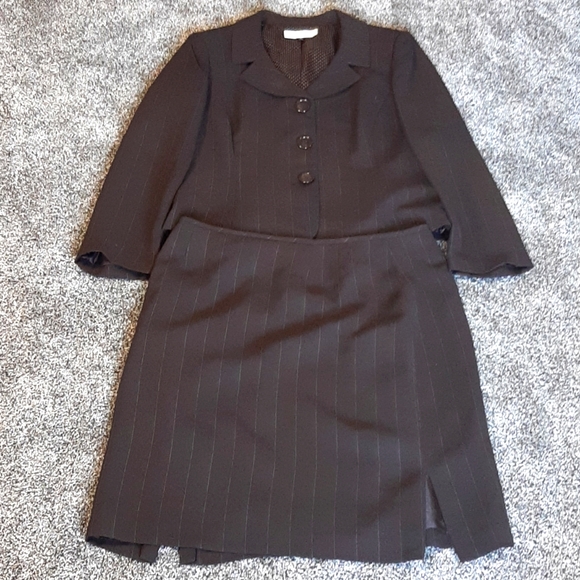 Jupe Crayon T Tahari à Rayures - Noir Et Ivoire - Taille 10 - NEUF Avec étiquettes